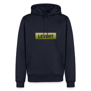 Geschenk für Levent - Männer Premium Bio Hoodie - Navy - Vorne - Nico (187cm)