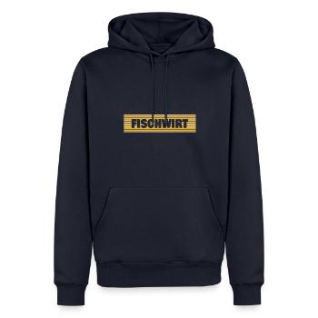 Fischwirt - Sweat à capuche Premium bio Homme - bleu marine - Devant - Nico (187cm)
