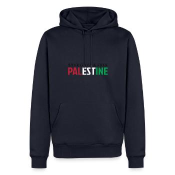 Save Gaza Free Palestine - Männer Premium Bio Hoodie - Navy - Vorne - Nico (187cm)