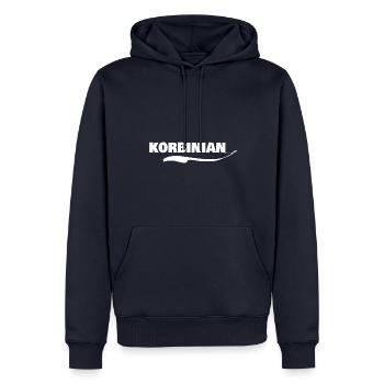 First name korbinian - Men’s Premium Organic Hoodie - navy - Front - Nico (187cm)