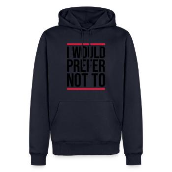 Je préfère ne pas - Sweat à capuche Premium bio Homme - bleu marine - Devant - Nico (187cm)