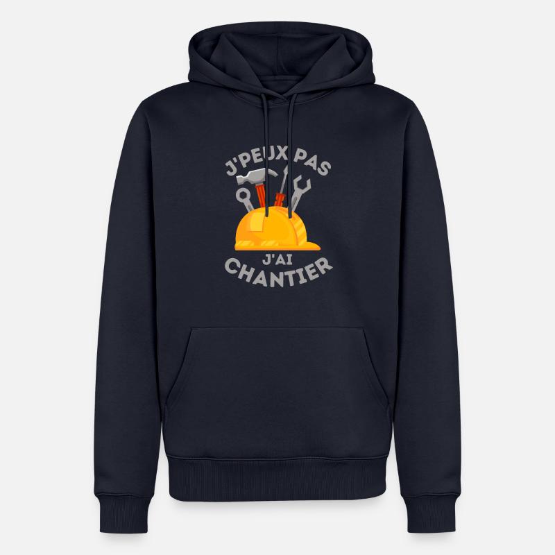 chantier de construction de batiment - Sweat à capuche Premium bio Homme - bleu marine