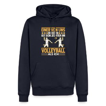 Volleyball Volleyballer Volleyballspieler - Männer Premium Bio Hoodie - Navy - Vorne - Nico (187cm)
