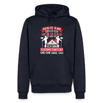 Schornsteinfeger Kletter auf dein Dach - Männer Premium Bio Hoodie - Navy - Vorne - Nico (187cm)