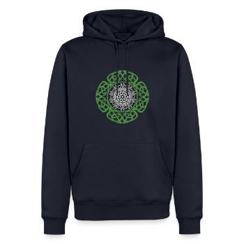 Celtic Ireland Viking Celtic Knot Pattern Tree - Men’s Premium Organic Hoodie - navy - Front - Nico (187cm)