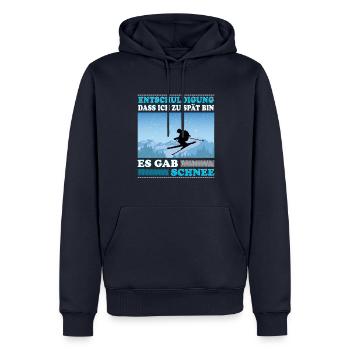 Ski Skifahrer Es gab Schnee Skipiste - Männer Premium Bio Hoodie - Navy - Vorne - Nico (187cm)