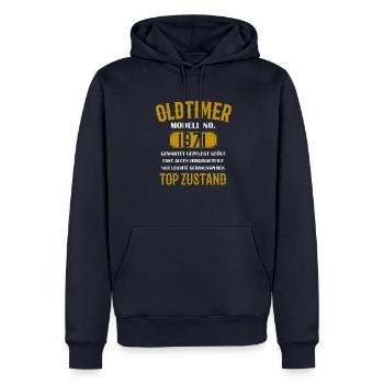 52. Geburtstag oldtimer 1971 - Männer Premium Bio Hoodie - Navy - Vorne - Nico (187cm)
