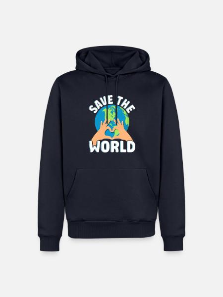 Save the World - Männer Premium Bio Hoodie - Navy