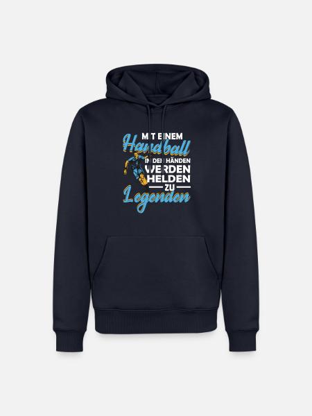 Handball Handballer Mit dem Ball in den Händen - Männer Premium Bio Hoodie - Navy
