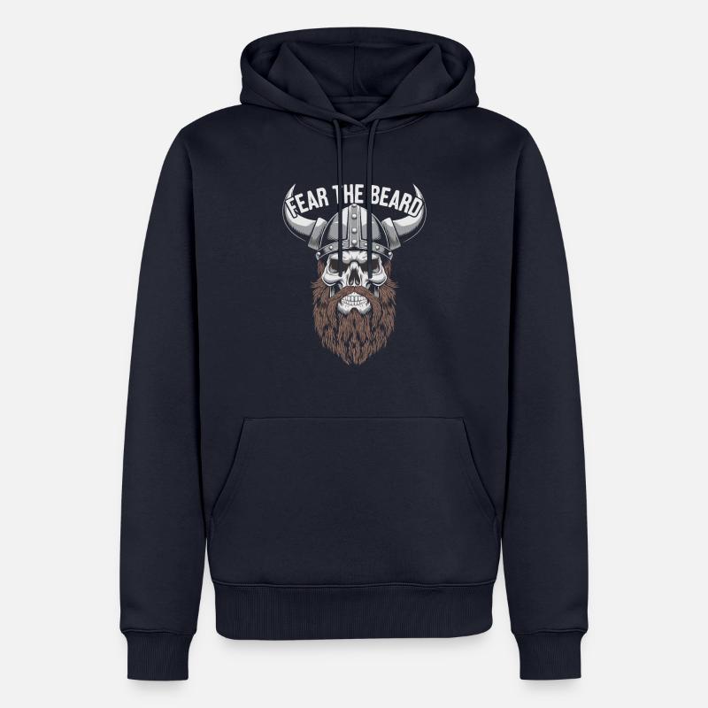 Fear the beard Wikinger Geschenkidee - Männer Premium Bio Hoodie - Navy