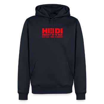 Reich? In‘n Eck, CDU hat keinen Zweck! - Männer Premium Bio Hoodie - Navy - Vorne - Nico (187cm)