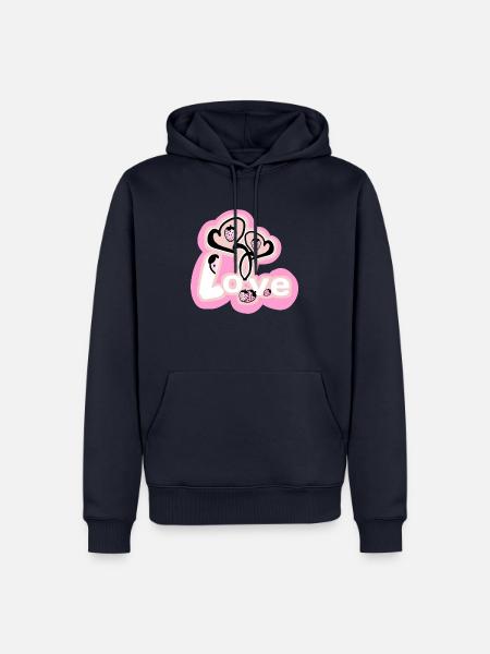 Liebe - Erdbeeren - Männer Premium Bio Hoodie - Navy