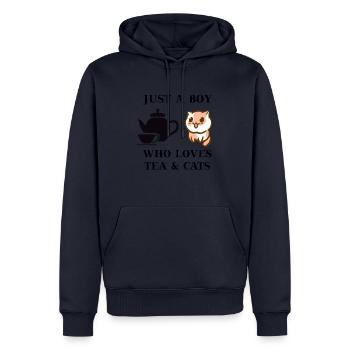 Tee Katze Geschenkidee süß niedlich - Männer Premium Bio Hoodie - Navy - Vorne - Nico (187cm)