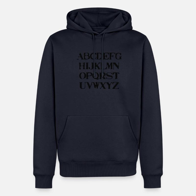 ABC Geschenkidee Alphabet Buchstaben - Männer Premium Bio Hoodie - Navy