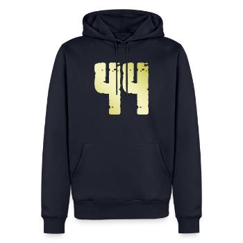 44 Zahl Vintage - Männer Premium Bio Hoodie - Navy - Vorne - Nico (187cm)