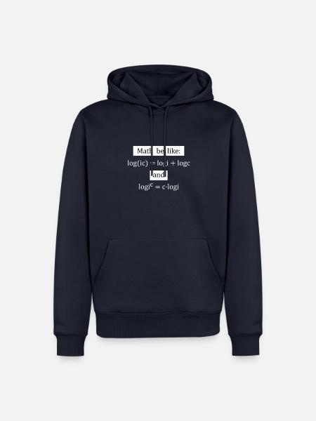Lustiger Mathe Spruch Logarithmus Logik Mathematik - Männer Premium Bio Hoodie - Navy