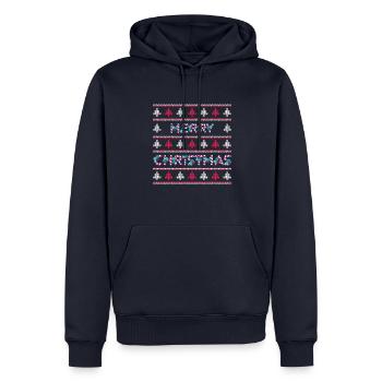 Merry Christmas - Merry Christmas Christmas Trees - Men’s Premium Organic Hoodie - navy - Front - Nico (187cm)
