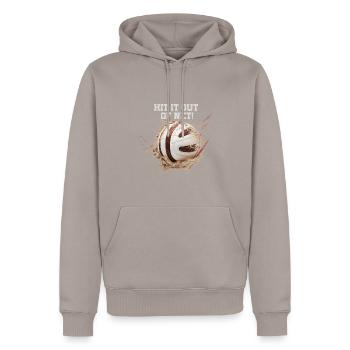 Schlag es aus dem Netz Lustiger Volleyball Humor T - Männer Premium Bio Hoodie - Taupe - Vorne - Nico (187cm)