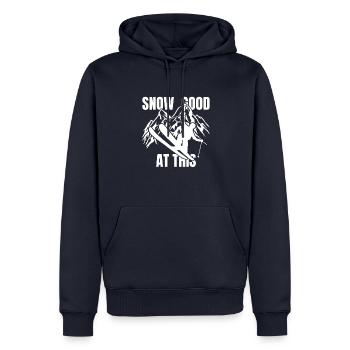 SNOW GOOD AT THIS - Skifahrer Ski Berge Winter - Männer Premium Bio Hoodie - Navy - Vorne - Nico (187cm)