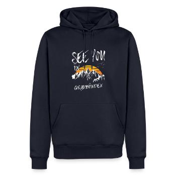 Grisons Suisse randonnée et ski - Sweat à capuche Premium bio Homme - bleu marine - Devant - Nico (187cm)