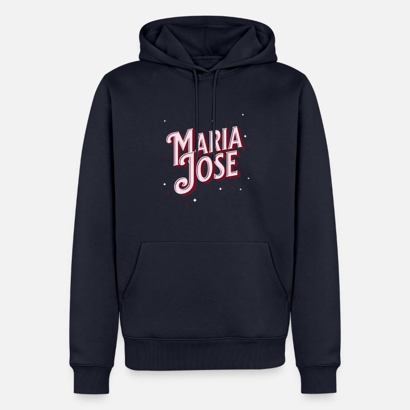 Nom de Maria Jose personnalisé - Sweat à capuche Premium bio Homme - bleu marine