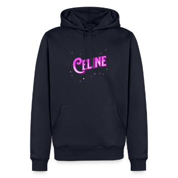 Céline nom personnalisé - Sweat à capuche Premium bio Homme - bleu marine - Devant - Nico (187cm)