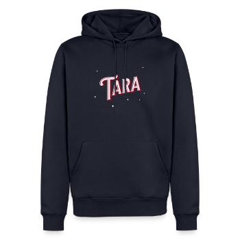 Nom Tara personnalisé - Sweat à capuche Premium bio Homme - bleu marine - Devant - Nico (187cm)