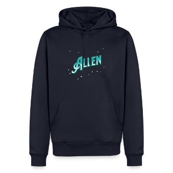 Personnalisé pour tous les noms - Sweat à capuche Premium bio Homme - bleu marine - Devant - Nico (187cm)