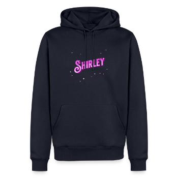 Shirley name personalized - Men’s Premium Organic Hoodie - navy - Front - Nico (187cm)