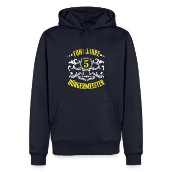 Bürgermeister Jubiläum 5 Jahre Fünf Jubi Arbeit - Männer Premium Bio Hoodie - Navy - Vorne - Nico (187cm)