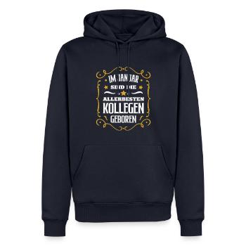 Januar Geburtstag Kollege Geb Kollegen Arbeit Job - Männer Premium Bio Hoodie - Navy - Vorne - Nico (187cm)
