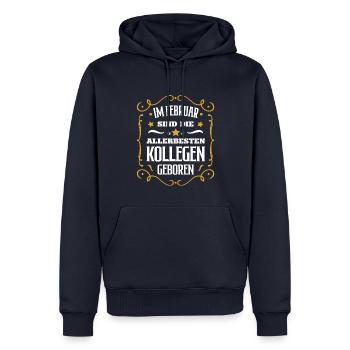 Geburtstag Kollege Februar Beste Kollegen Arbeit - Männer Premium Bio Hoodie - Navy - Vorne - Nico (187cm)