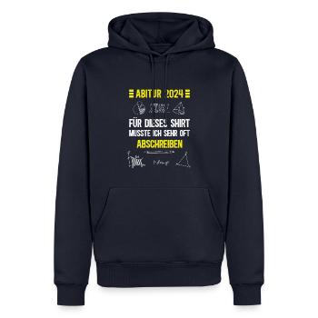Abitur 2024 Schulabschluss Gymnasium Matura Spruch - Männer Premium Bio Hoodie - Navy - Vorne - Nico (187cm)