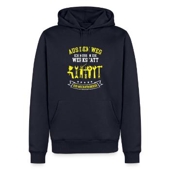 Werkstatt Mechatroniker Auto Mechaniker Schrauber - Männer Premium Bio Hoodie - Navy - Vorne - Nico (187cm)