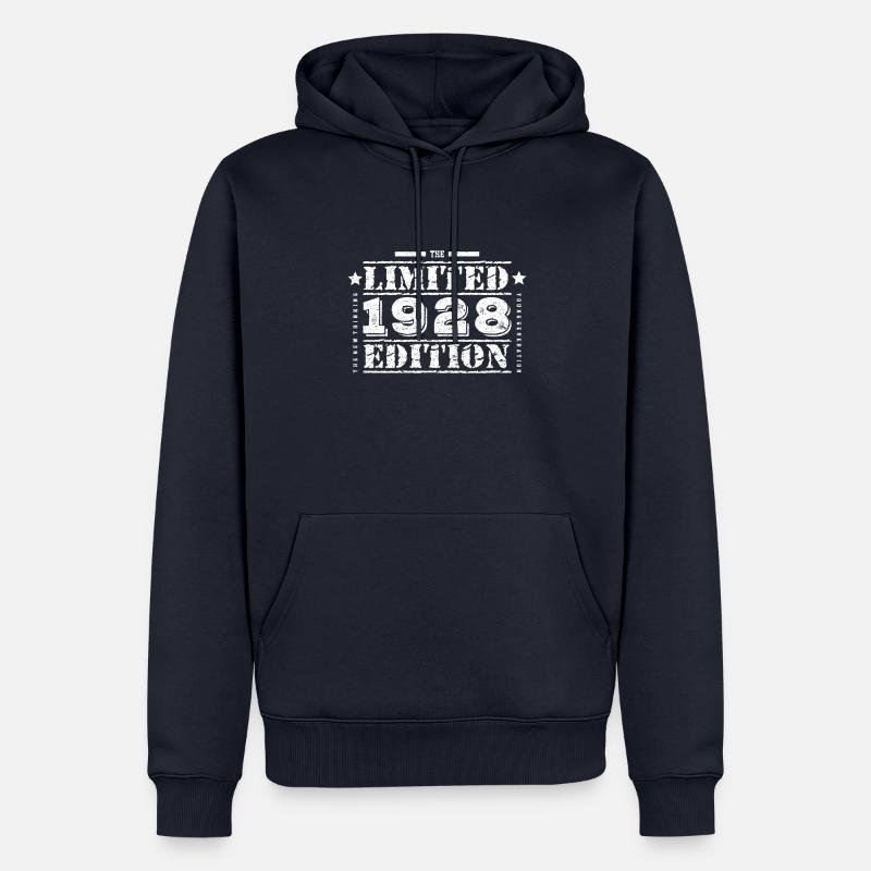 1928 édition limitée anniversaire - Sweat à capuche Premium bio Homme - bleu marine