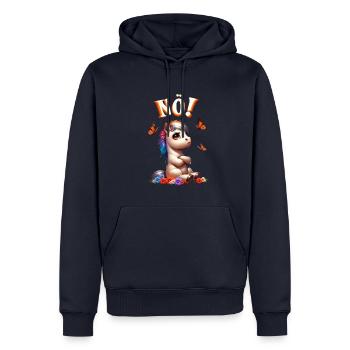 Drôle de cheval qui dit non ! pour les amoureux des chevaux - Sweat à capuche Premium bio Homme - bleu marine - Devant - Nico (187cm)