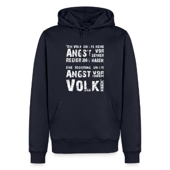 Volk Regierung Protest Meinungsfreiheit - Männer Premium Bio Hoodie - Navy - Vorne - Nico (187cm)