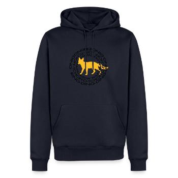 Que dit le Fox 2 - Sweat à capuche Premium bio Homme - bleu marine - Devant - Nico (187cm)