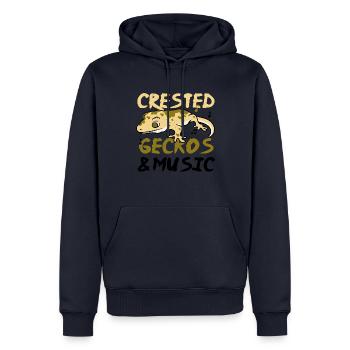 Joli gecko huppé, animaux exotiques, lézards et - Sweat à capuche Premium bio Homme - bleu marine - Devant - Nico (187cm)