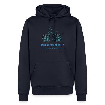 Cyclisme Funny Saying Cars V - Sweat à capuche Premium bio Homme - bleu marine - Devant - Nico (187cm)