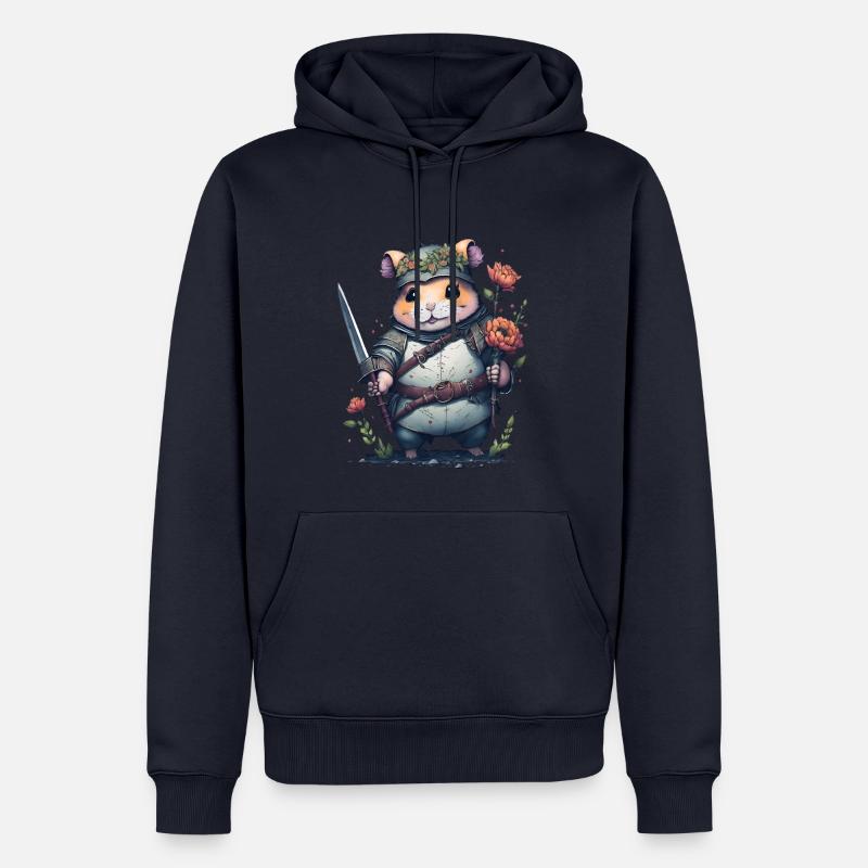 Hamster-Samurai: Ninja Hamster-Held - Männer Premium Bio Hoodie - Navy