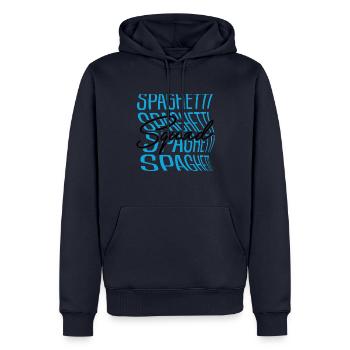 Spaghetti Squad Ironic Saying Pasta Lover - Men’s Premium Organic Hoodie - navy - Front - Nico (187cm)