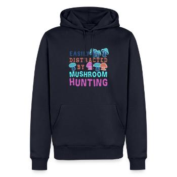 Hunting Mushrooms Funny Saying Nature Forest - Men’s Premium Organic Hoodie - navy - Front - Nico (187cm)
