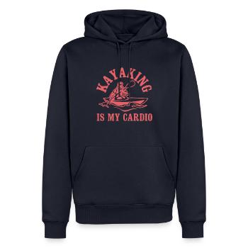 Le kayak en tant que sport Cardio Whitewater - Sweat à capuche Premium bio Homme - bleu marine - Devant - Nico (187cm)