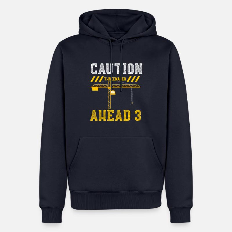 Caution Threenager ahead 3 - Männer Premium Bio Hoodie - Navy