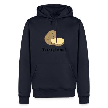 Légumes | Hobby Chef | Pommes de terre mignonnes | - Sweat à capuche Premium bio Homme - bleu marine - Devant - Nico (187cm)