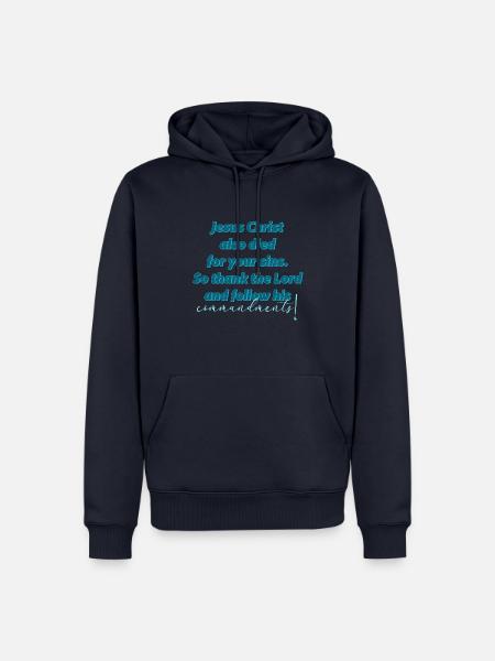 Jesu Gebote Bibelstudium Glaube Gott - Männer Premium Bio Hoodie - Navy