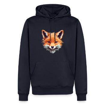Renard, Animaux, Forêt, Mignon, Intelligent, Renards, Hipster, Cool - Sweat à capuche Premium bio Homme - bleu marine - Devant - Nico (187cm)