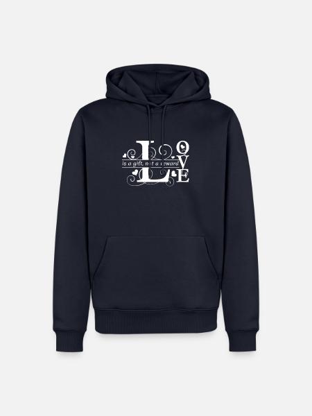 Liebe ist ein Geschenk - Männer Premium Bio Hoodie - Navy