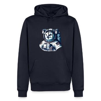 Harfang des neiges dans l’espace : mission d’astronaute - Sweat à capuche Premium bio Homme - bleu marine - Devant - Nico (187cm)